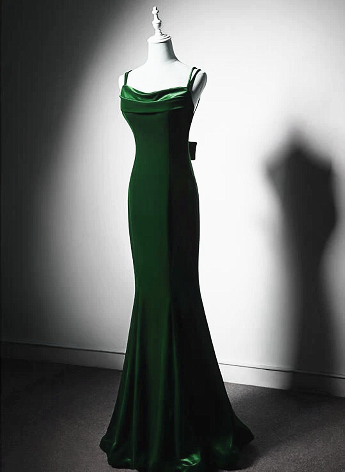 Green Mermaid Long Velvet Party Dress, Green Straps Long Formal Dress Cutedressy Green Mermaid Long Velvet Party Dress, Green Straps Long Formal Dress Cutedressy