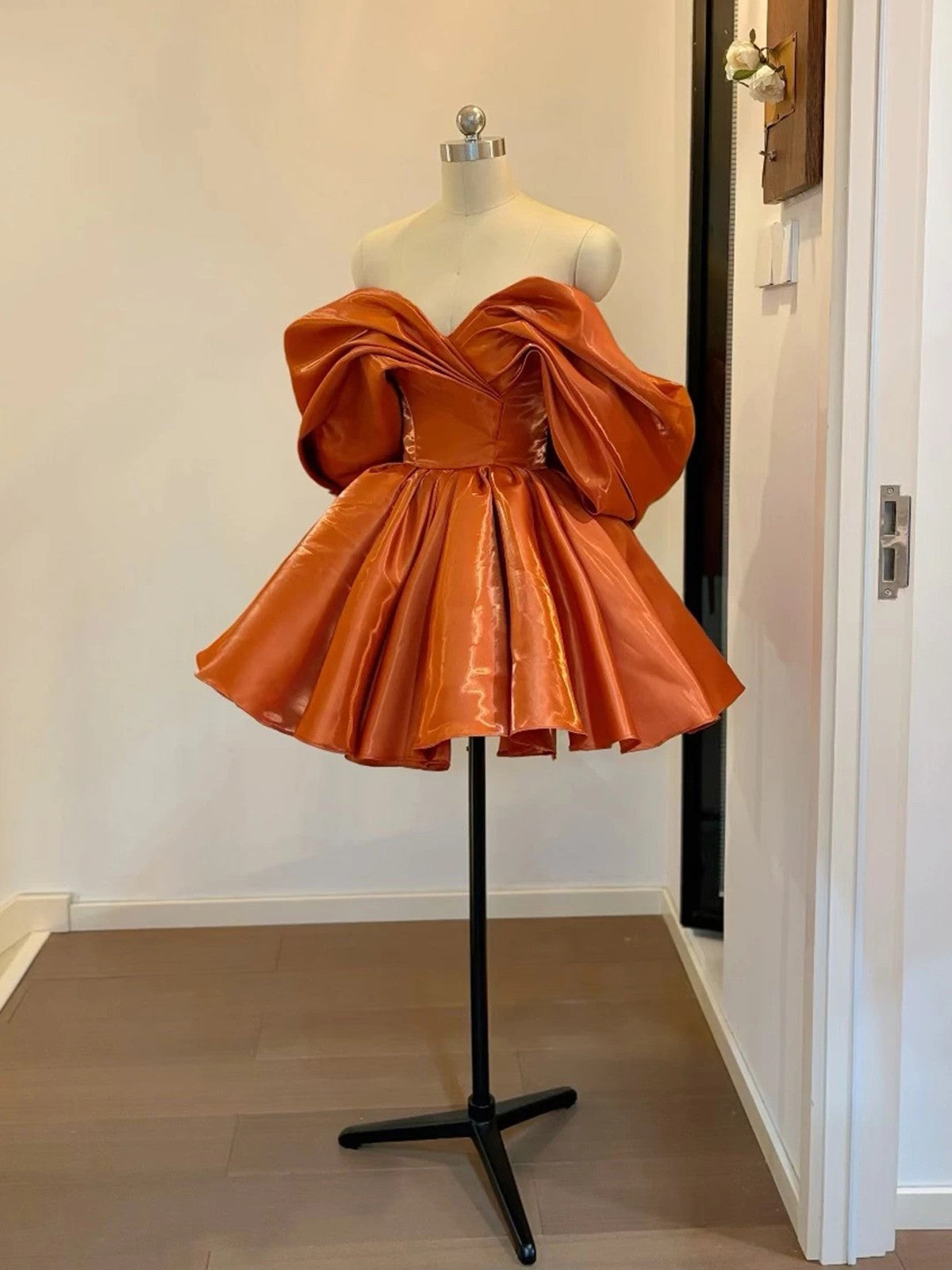 off the shoulder satin homecoming dress Stacees Fitted Off-the-Shoulder Embroidered Homecoming Dress Short Mini