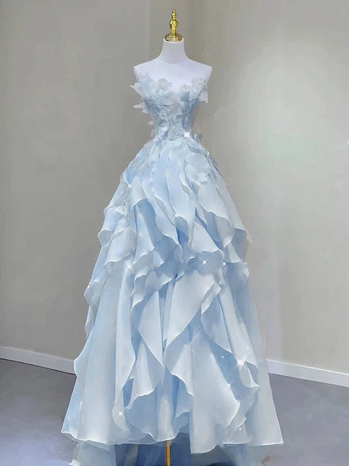 Light Blue Fashion Fairy Low Back Long Party Dress, Light Blue Prom Dr Cutedressy Light Blue Fashion Fairy Low Back Long Party Dress, Light Blue Prom Dr Cutedressy