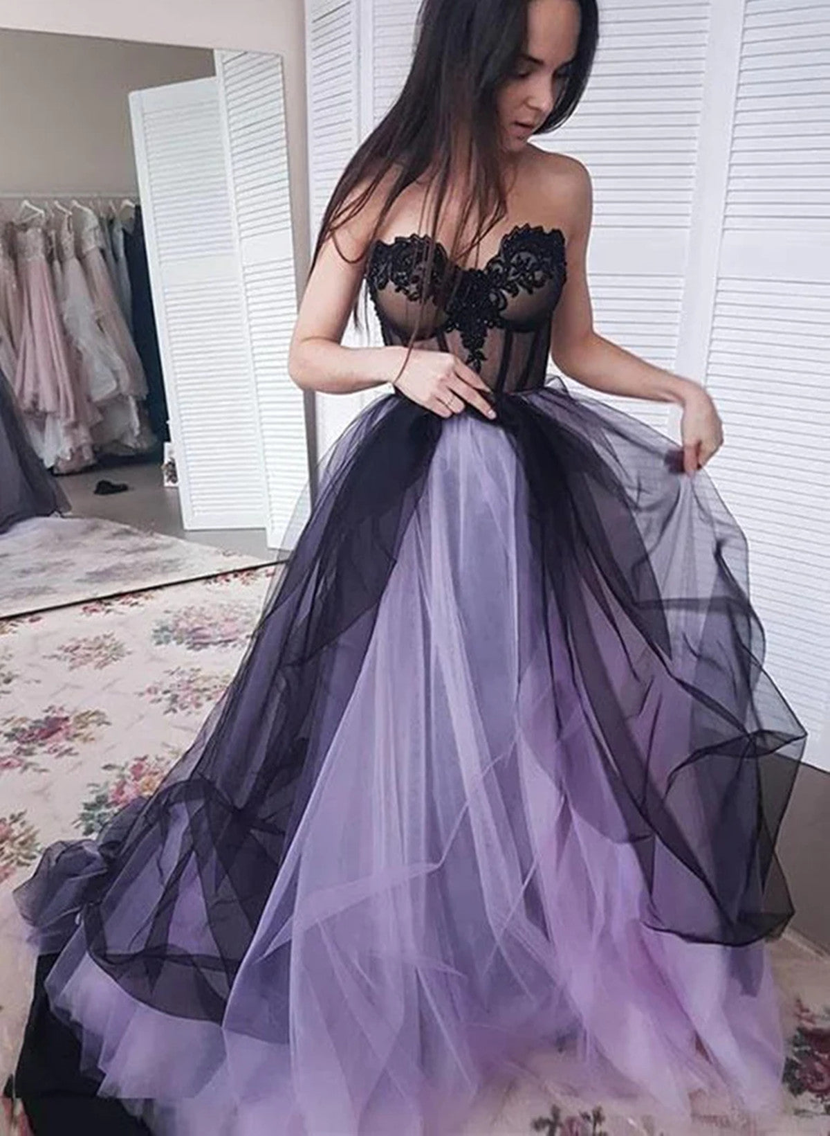 Light Purple Sweetheart Tulle Long Party Dress, Light Purple Prom Dres Cutedressy Light Purple Sweetheart Tulle Long Party Dress, Light Purple Prom Dres Cutedressy