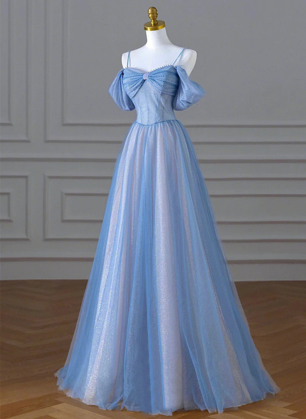 A-line Light Blue and Pink Long Evening Dress, Blue Party Dress Prom D Cutedressy A-line Light Blue and Pink Long Evening Dress, Blue Party Dress Prom D Cutedressy