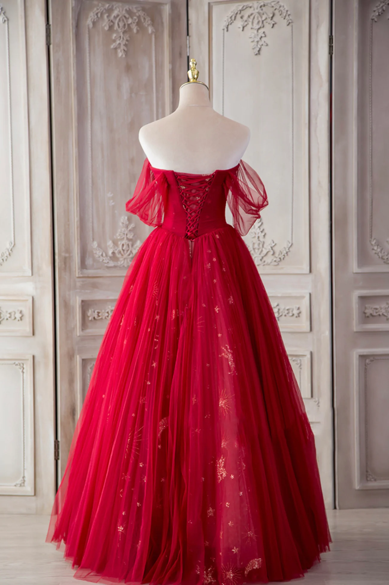 Red Sweetheart Tulle Long Formal Dress, Red Off Shoulder Party Dress Prom Dress Red Sweetheart Tulle Long Formal Dress, Red Off Shoulder Party Dress Prom Dress