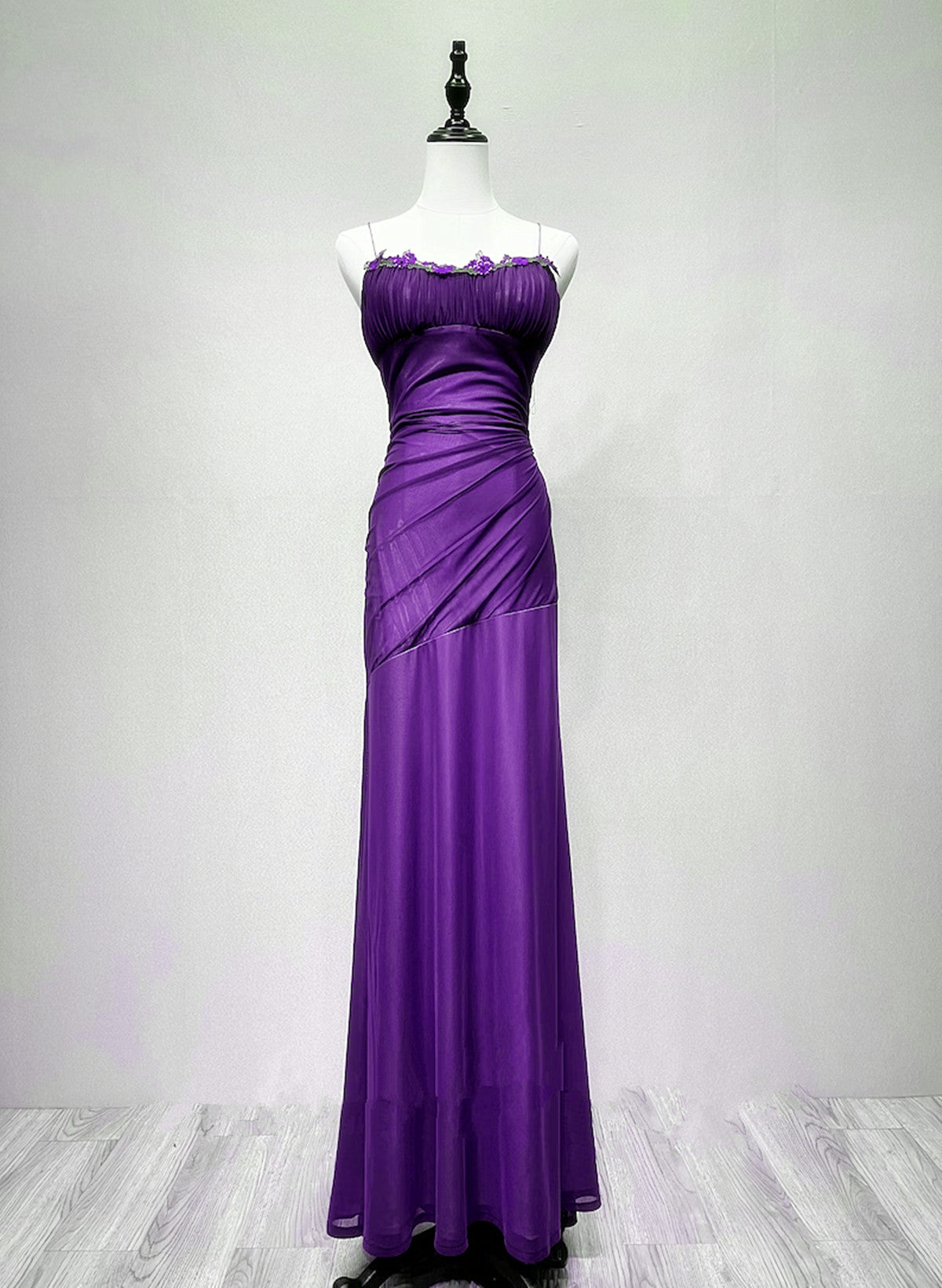Purple Long Straps Scoop Vintage Evening Dress, Purple Formal Dress Pr Cutedressy Purple Long Straps Scoop Vintage Evening Dress, Purple Formal Dress Pr Cutedressy