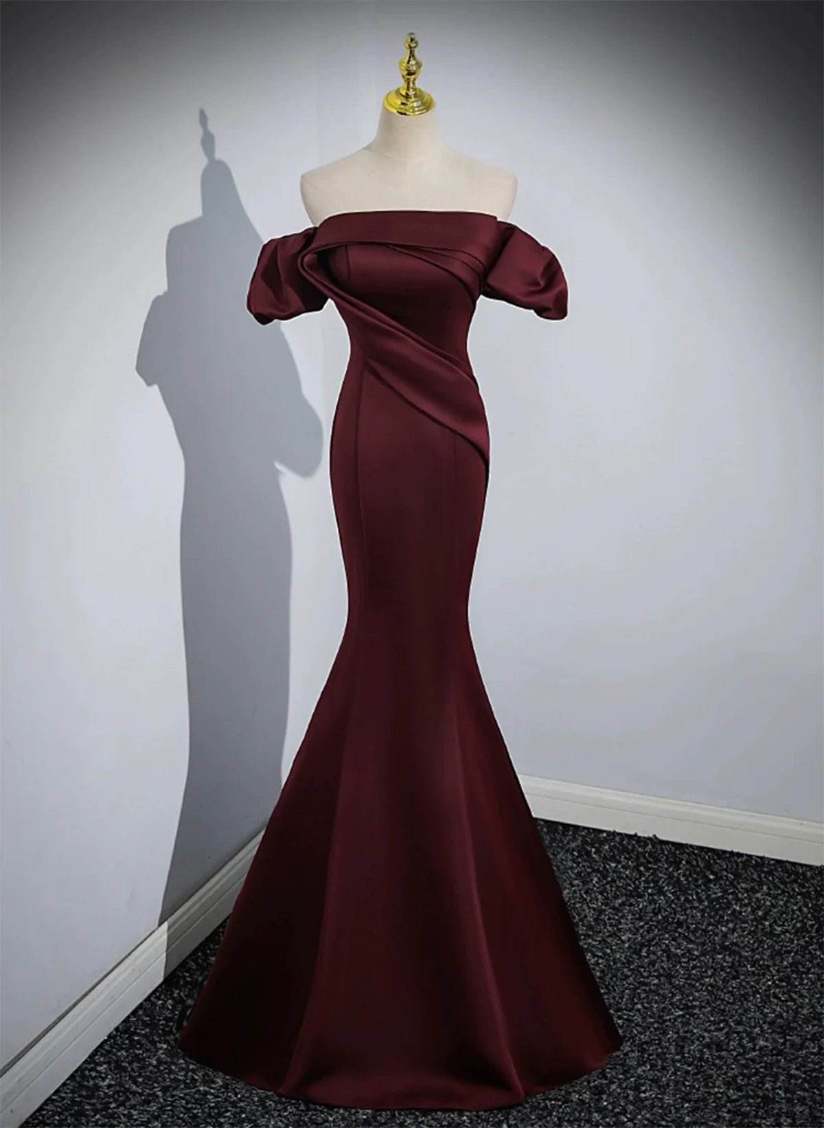 maroon party dress Stylish Maroon V Neckline Thin Straps Party Dress