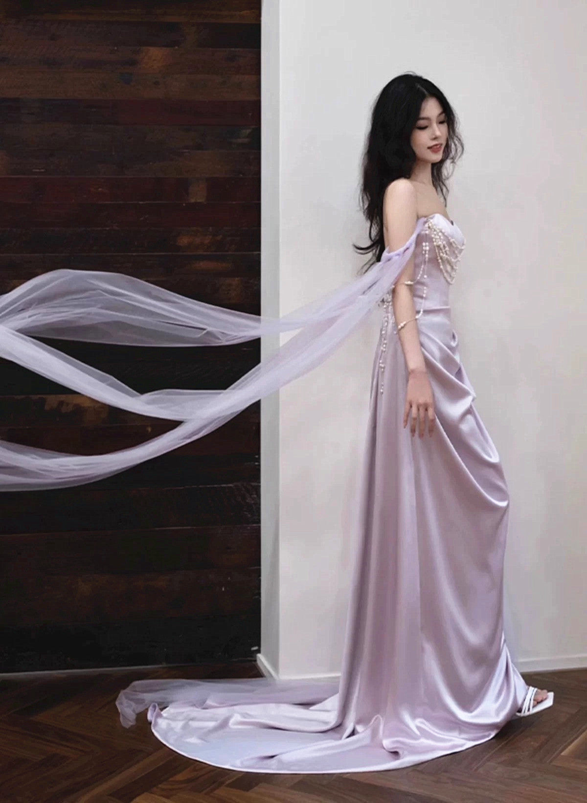 Light Purple Satin Long Evening Dress, Light Purple Sweetheart Prom Dr Cutedressy Light Purple Satin Long Evening Dress, Light Purple Sweetheart Prom Dr Cutedressy