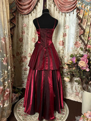 Wine Red Straps Sweetheart Vintage Style Party Dress, Wine Red Prom Dress Wine Red Straps Sweetheart Vintage Style Party Dress, Wine Red Prom Dress