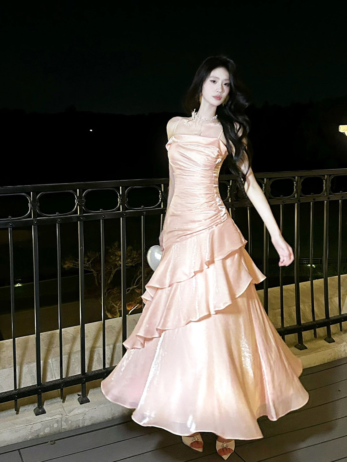 Pink Satin Mermaid Straps Chic Long Formal Dress, Pink Mermaid Prom Dr Cutedressy Pink Satin Mermaid Straps Chic Long Formal Dress, Pink Mermaid Prom Dr Cutedressy