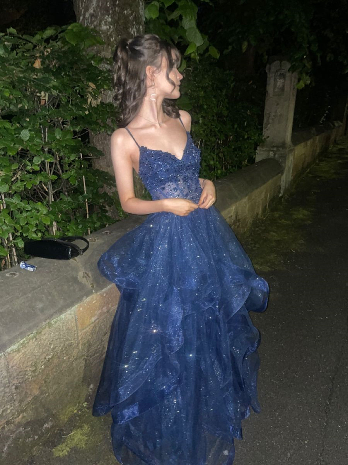 A-line Navy Blue Tulle Sweetheart with Lace Party Dress, Navy Blue Tul Cutedressy A-line Navy Blue Tulle Sweetheart with Lace Party Dress, Navy Blue Tul Cutedressy