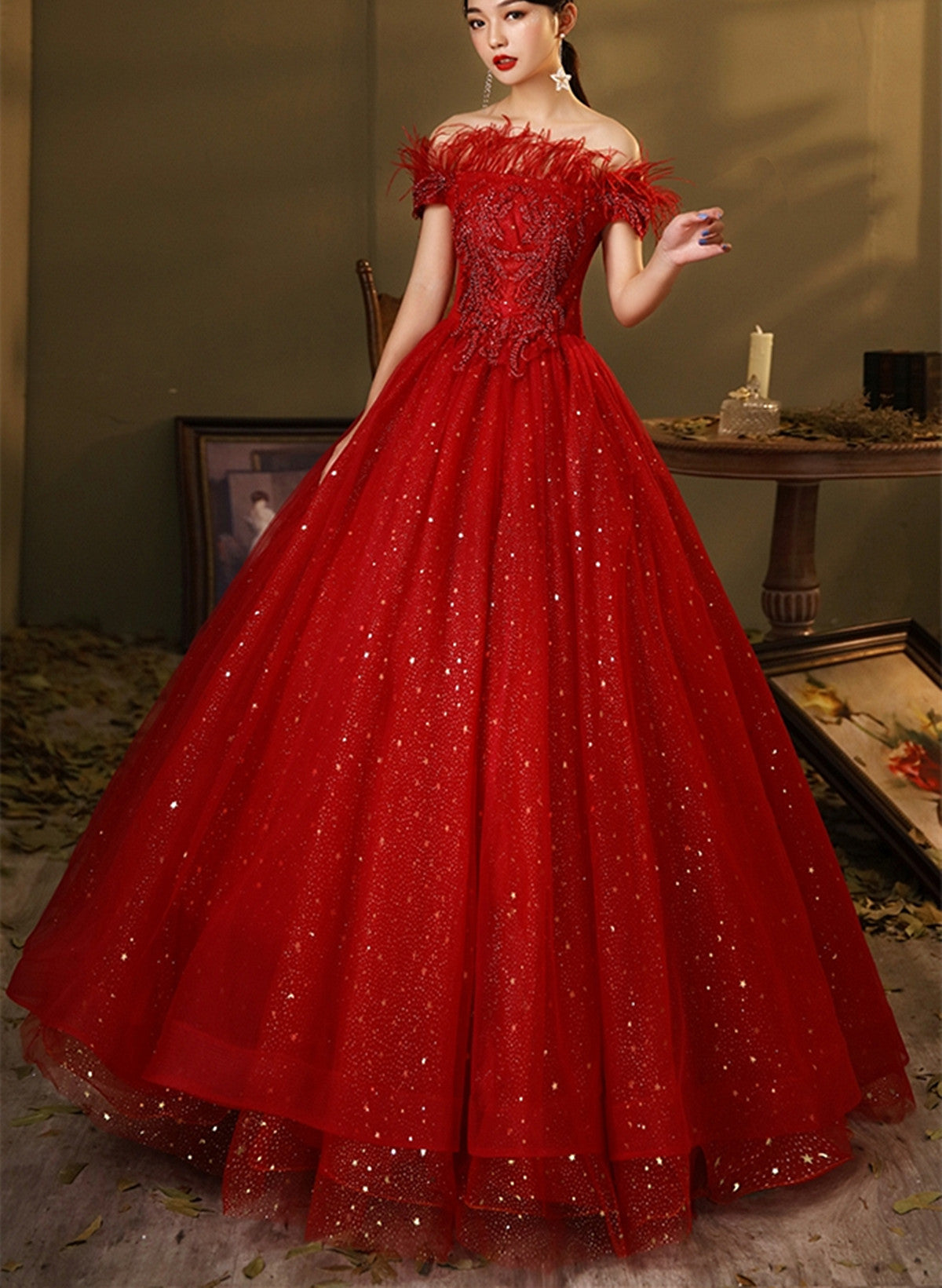 party sweet 16 dress Pink Sweet 16 Dresses,Strapless Sweet 16 Dress,Tulle Sweet 16 Dress,Modest Homecoming Dress,SW00002, US16 / Red