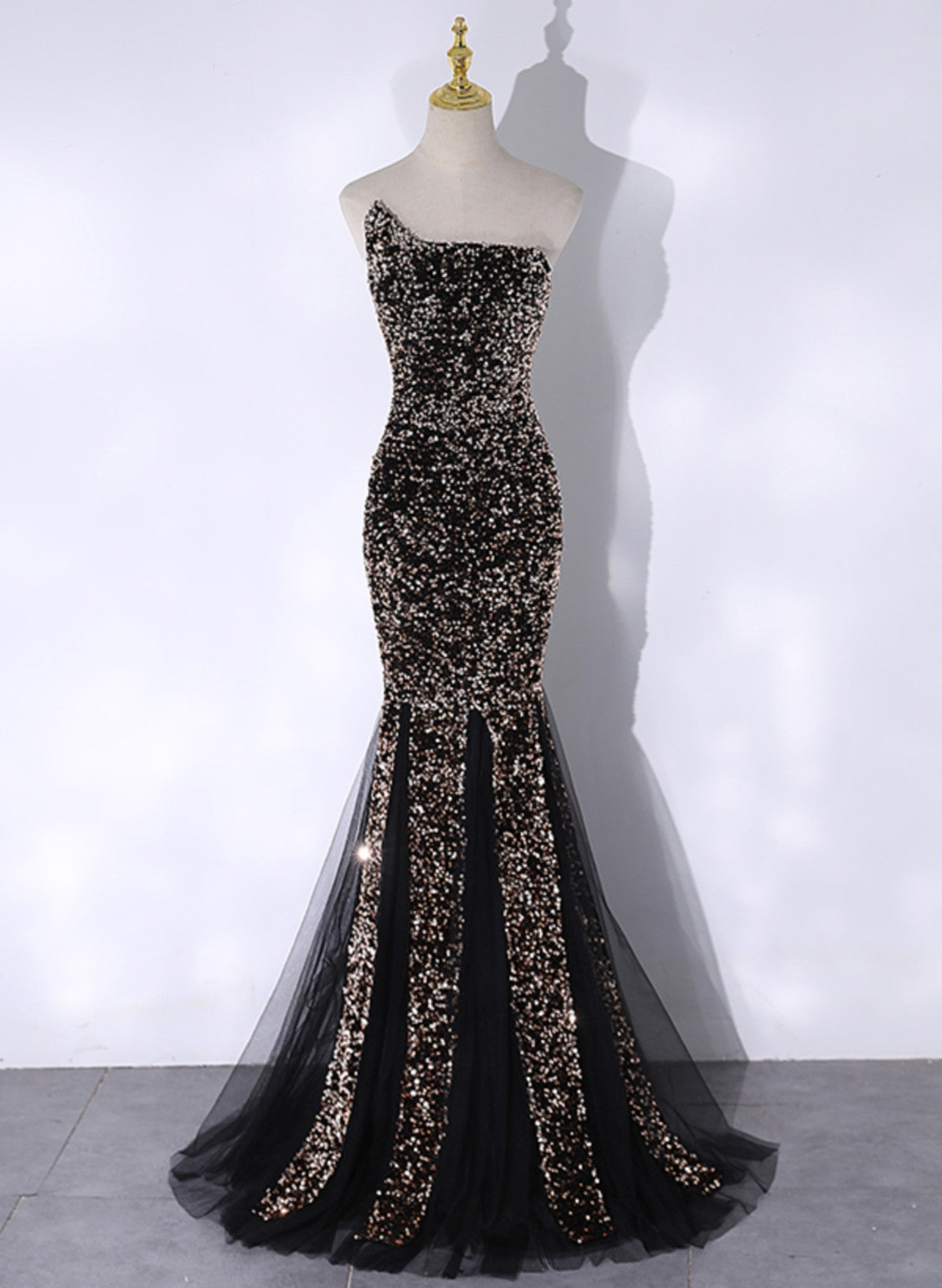 Black Mermaid Sequins Long Prom Dress, Black Evening Dress Party Dress Cutedressy Black Mermaid Sequins Long Prom Dress, Black Evening Dress Party Dress Cutedressy
