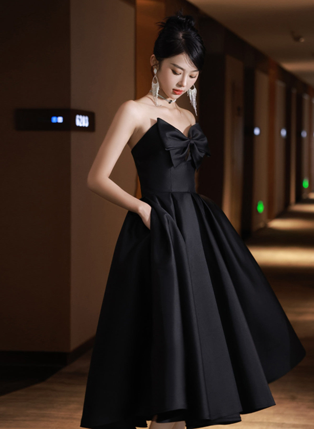 Black Satin High Low Sweetheart Homecoming Dress, Black Short Party Dr Cutedressy Black Satin High Low Sweetheart Homecoming Dress, Black Short Party Dr Cutedressy