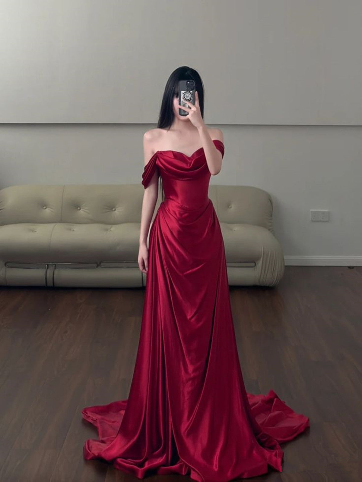 Wine Red Sweetheart Strapless Satin Party Dress, Wine Red Satin Prom D Wine Red Sweetheart Strapless Satin Party Dress, Wine Red Satin Prom D