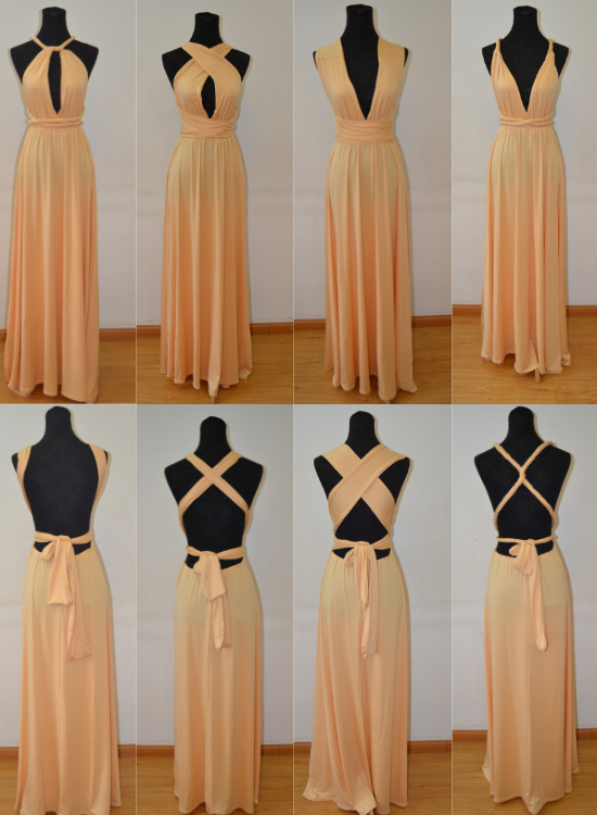 Beautiful Light Champagne Multi Way Bridesmaid Dress, Women Summer Dre Cutedressy Beautiful Light Champagne Multi Way Bridesmaid Dress, Women Summer Dre Cutedressy