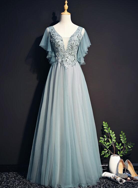 Beautiful Mint Green Tulle Long Party Gown, Tulle Formal Dress Cutedressy Beautiful Mint Green Tulle Long Party Gown, Tulle Formal Dress Cutedressy