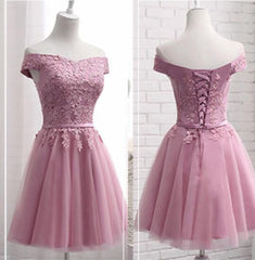 Lovely Off Shoulder Tulle Applique Simple Wedding Party Dress, Graduation Party Dresses, Tulle Dresses Lovely Off Shoulder Tulle Applique Simple Wedding Party Dress, Graduation Party Dresses, Tulle Dresses