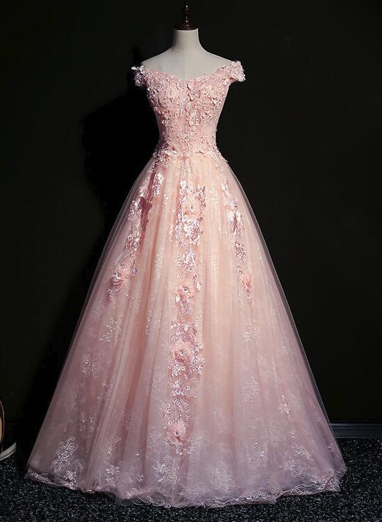 Pink Elegant Handmade Long Prom Gown, Pink Junior Prom Dress, Party Dr Cutedressy Pink Elegant Handmade Long Prom Gown, Pink Junior Prom Dress, Party Dr Cutedressy