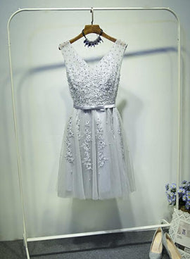 Lovely Tulle Beaded and Applique Knee Length Party Dress, Lovely Tulle Formal Dress