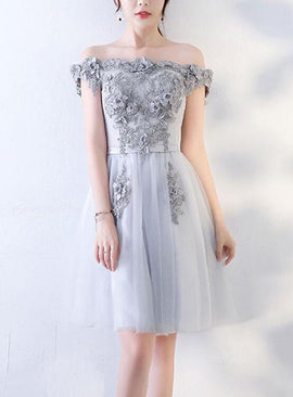 light grey homecoming dress