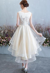 Lovely Round Neckline High Low Party Dress, Tulle Formal Dress Lovely Round Neckline High Low Party Dress, Tulle Formal Dress