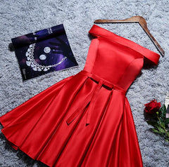 Cute Red Satin A-line Short Party Dress, Red Homecoming Dress Cute Red Satin A-line Short Party Dress, Red Homecoming Dress