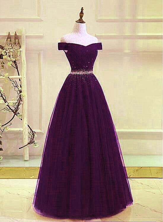 dark purple beaded prom dress Queendancer Women Sparkly Dark Purple Long Corset Prom Dress with Ruffles Princess Beaded A Line Sweetheart Formal Dress queendancer