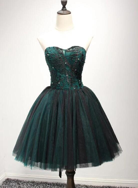 dark green homecoming dress