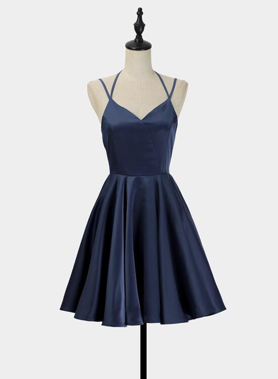 Simple V-neckline Short Straps Halter Homecoming Dresses,Teen Dress, S Cutedressy Simple V-neckline Short Straps Halter Homecoming Dresses,Teen Dress, S Cutedressy