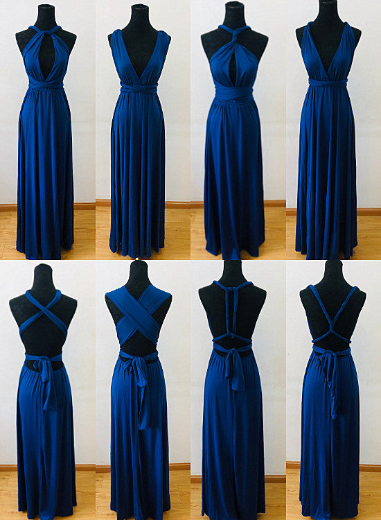 Long Dark Blue Multi-Way Bridesmaid Dress, Women Summer Dress,Converti Cutedressy Long Dark Blue Multi-Way Bridesmaid Dress, Women Summer Dress,Converti Cutedressy