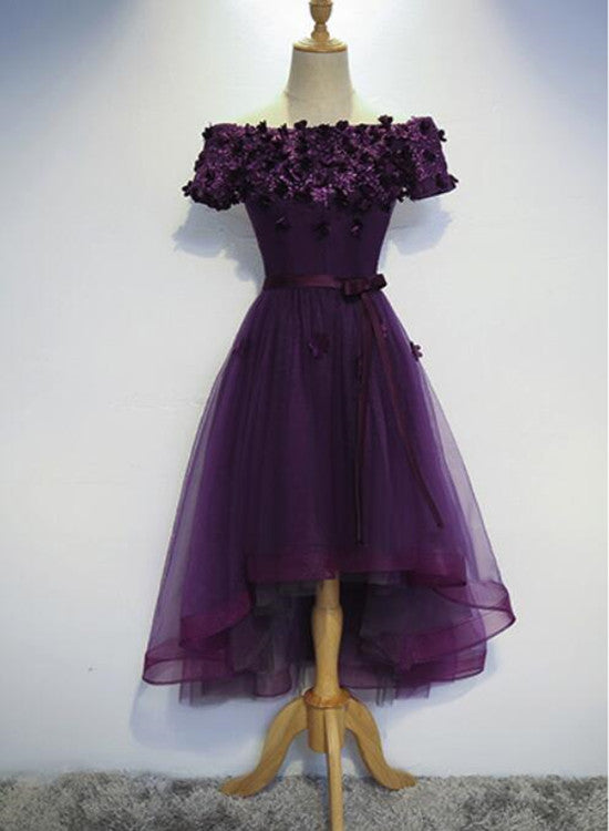 dark purple dress prom Dark Purple High Low Homecoming Dresses, Cute Formal Dress, Prom Dress – Cutedressy