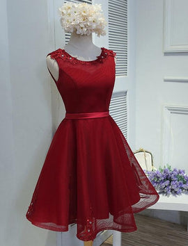 Lovely Round Neckline Tulle Short Cute Party Dress, Tulle Formal Dress