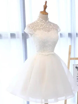 Lovely Graduation Party Dress, Short Formal Dress , Cap Sleeves Homecoming Dress