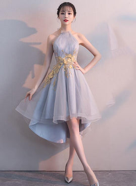Grey High Low Homecoming Dress 2019