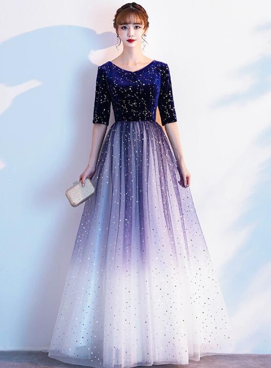 formal dress sparkle Zelda Side Slit Velvet Sequin Gown