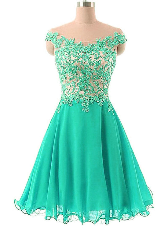 Green Off Shoulder Short Prom Dresses, Lovely Party Dress, Homecoming Dress