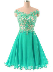Green Off Shoulder Short Prom Dresses, Lovely Party Dress, Homecoming Dress Green Off Shoulder Short Prom Dresses, Lovely Party Dress, Homecoming Dress