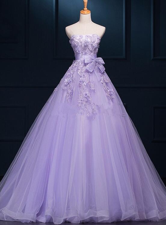 Light Purple Tulle Beaded and Applique Gorgeous Gowns, Sweet 16 Formal – Cutedressy Light Purple Tulle Beaded and Applique Gorgeous Gowns, Sweet 16 Formal – Cutedressy