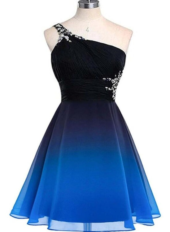 Lovely Blue Gradient Knee Length Party Dress, Blue Homecoming Dress Cutedressy Lovely Blue Gradient Knee Length Party Dress, Blue Homecoming Dress Cutedressy
