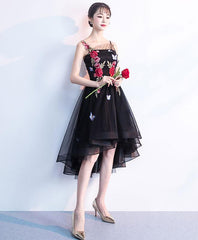 Black Straps High Low New Homecoming Dress , Lovely Tulle Formal Dress Black Straps High Low New Homecoming Dress , Lovely Tulle Formal Dress