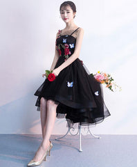 Black Straps High Low New Homecoming Dress , Lovely Tulle Formal Dress Black Straps High Low New Homecoming Dress , Lovely Tulle Formal Dress