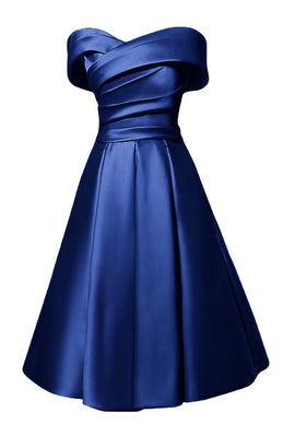 Charming Satin Sweetheart A-line Wedding Party Dress, Cute Prom Dress