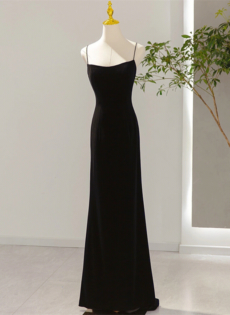 Black Mermaid Long Spaghetti Straps Prom Dress, Black Mermaid Long Par Cutedressy Black Mermaid Long Spaghetti Straps Prom Dress, Black Mermaid Long Par Cutedressy