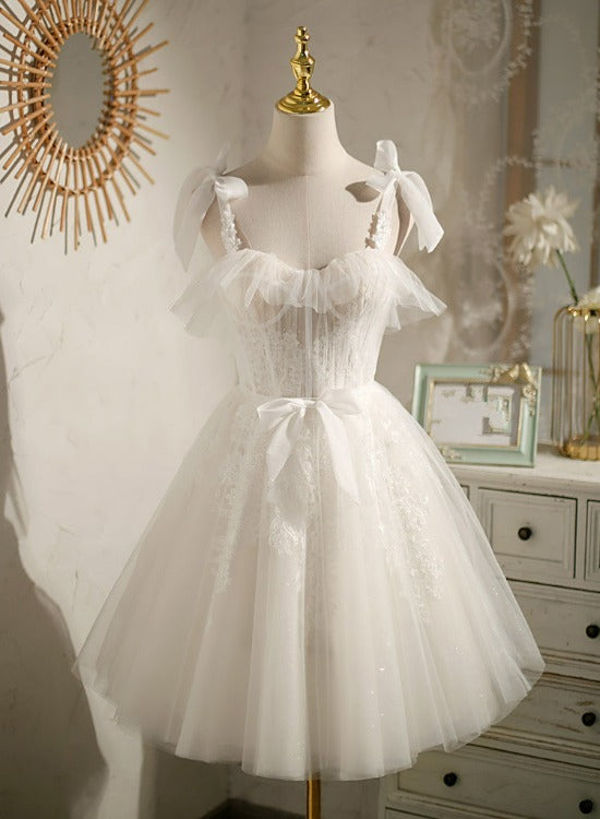 Cute Tulle Short Straps Sweetheart Homecoming Dress with Lace, Short P Cutedressy Cute Tulle Short Straps Sweetheart Homecoming Dress with Lace, Short P Cutedressy