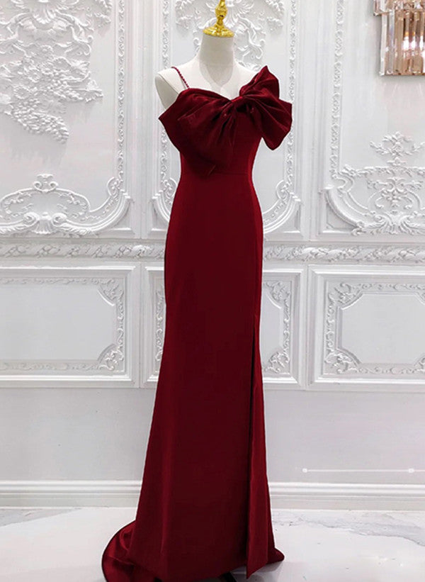 wine red mermaid prom dress Wine Red Mermaid Velvet Off Shoulder Party Dress, Wine Red Long Evening Dress Prom Dress