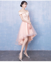 Pink High Low Party Dress , Tulle and Lace Formal Dress Pink High Low Party Dress , Tulle and Lace Formal Dress