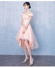Pink High Low Party Dress , Tulle and Lace Formal Dress Pink High Low Party Dress , Tulle and Lace Formal Dress