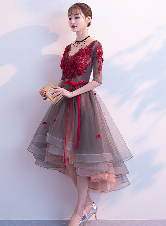 Fashionable High Low Tulle Layers Party Dress, Round Neckline Prom Dre Cutedressy Fashionable High Low Tulle Layers Party Dress, Round Neckline Prom Dre Cutedressy