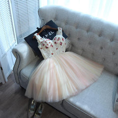 Lovely Tulle V-neck Short/Mini Prom Dress, Juniors Homecoming Dress Lovely Tulle V-neck Short/Mini Prom Dress, Juniors Homecoming Dress