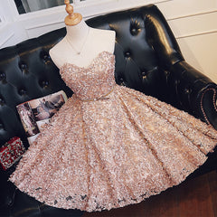 Cute Sweetheart Short Lace Party Dress, Homecoming Dress Cute Sweetheart Short Lace Party Dress, Homecoming Dress