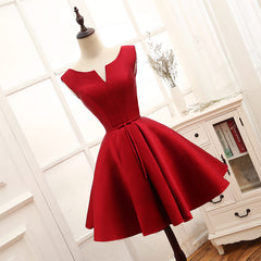 Adorable Red Satin Homecoming Dress , Short Party Dress Adorable Red Satin Homecoming Dress , Short Party Dress
