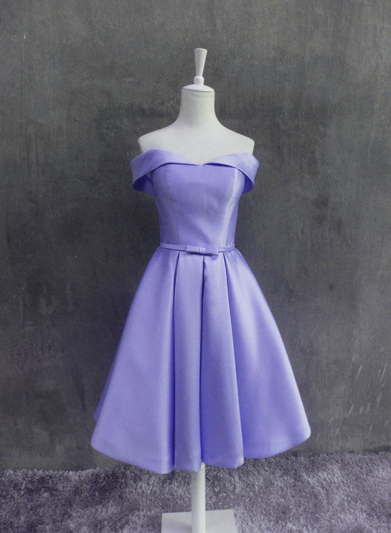 Beautiful Light Purple Short Satin Party Dress , Purple Homecoming Dre Cutedressy Beautiful Light Purple Short Satin Party Dress , Purple Homecoming Dre Cutedressy